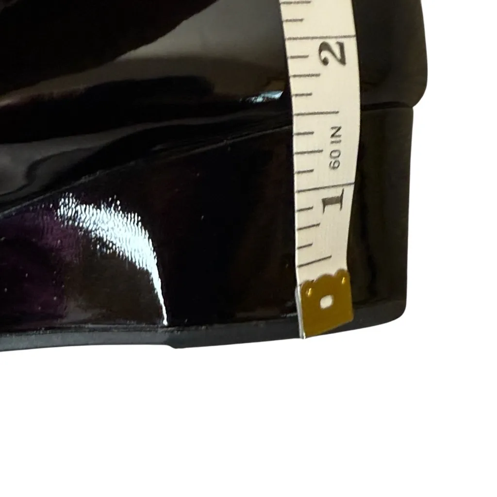Cole Haan Women’s Black Patent Leather Wedge Shoes Heels 7.5M Classic Minimalist - Image 7