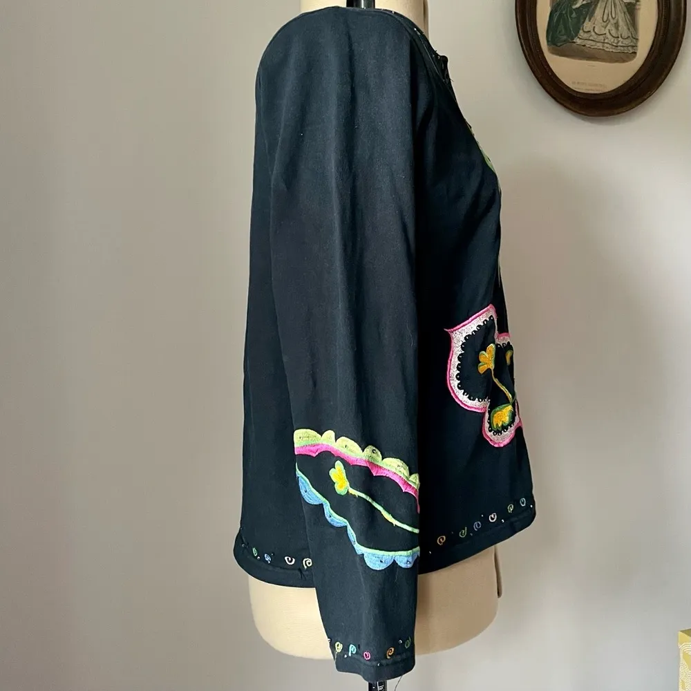 VINTAGE 1980s Michael Simon embroidered cardigan Size M - Image 7