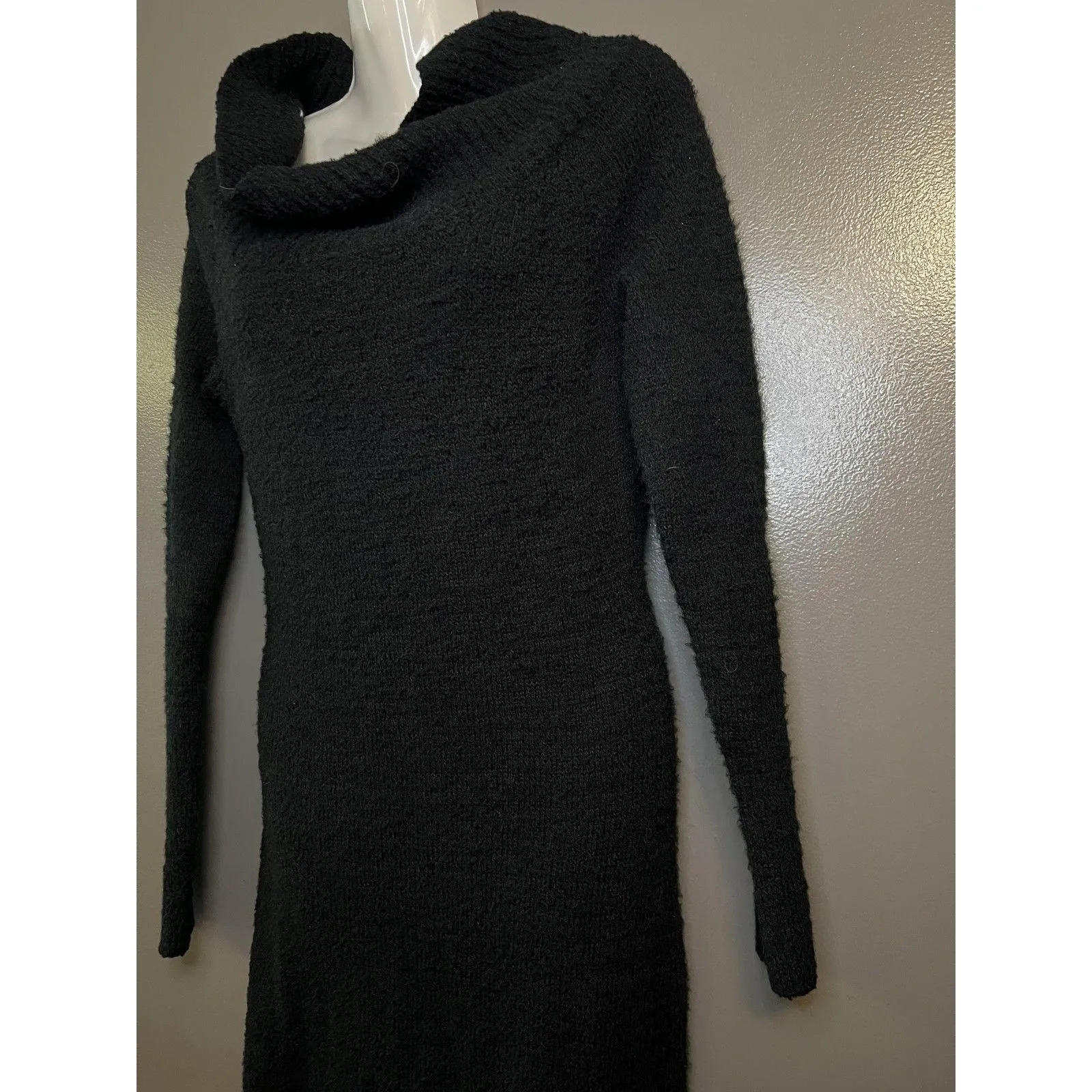 Love Always Sweater Dress Womens Large Black Cowl Neck Pullover Long Sleeve Soft - Image 6