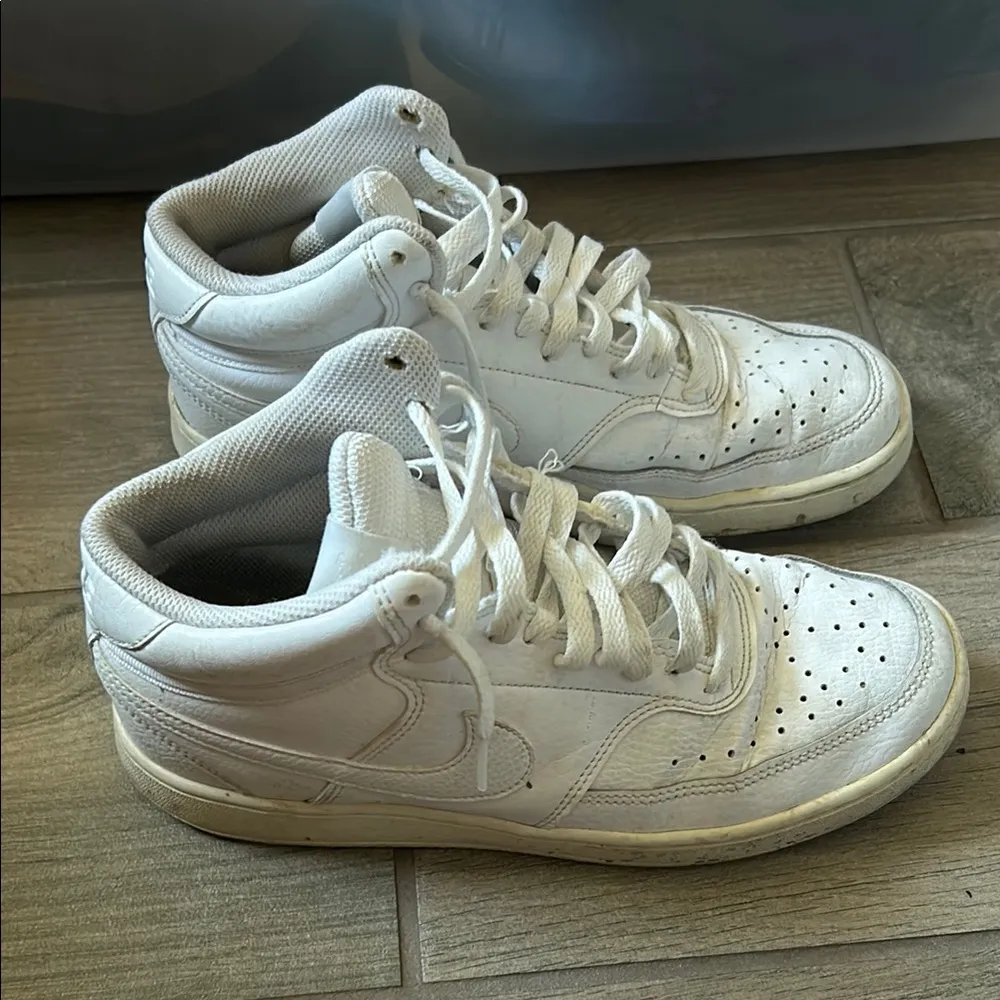 Nike White High-Top Sneakers Classic Design - Image 2