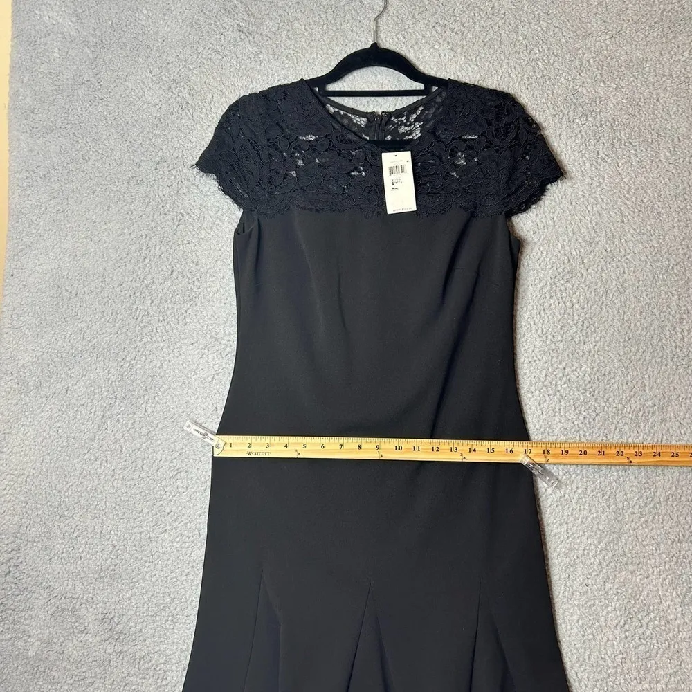 Lauren Ralph Lauren Dress Women 4 Black Yoke Lace Jewel Neck‎ MSRP $148 NEW - Image 6