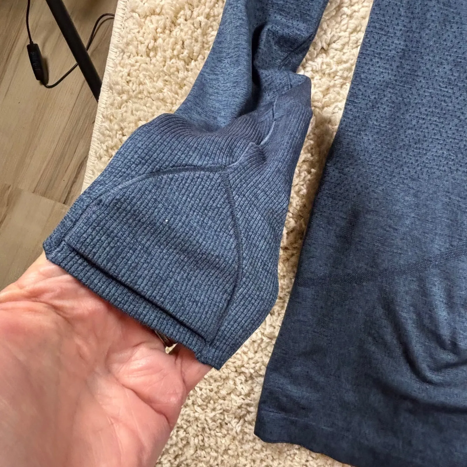 Lululemon Athletica Long Sleeve Top Blue Ombre Seamless Athletic Top Women Sz 14 - Image 3