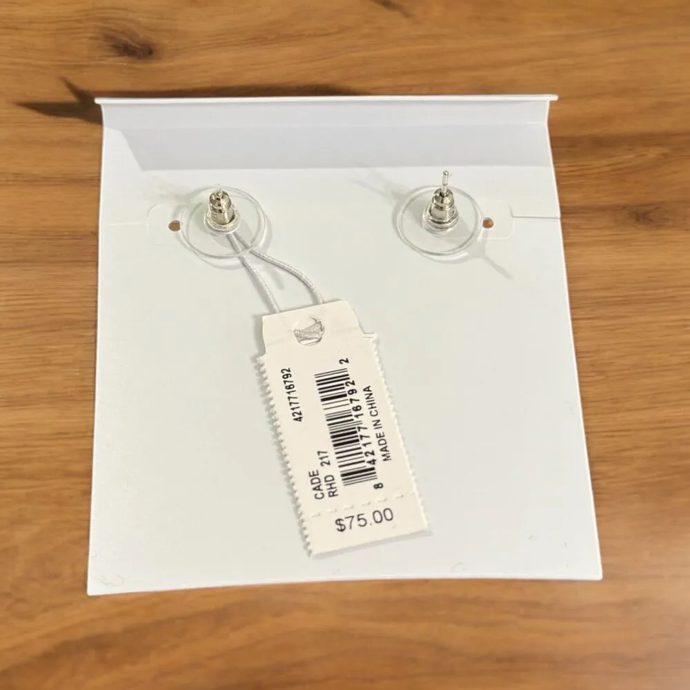 NWT! Kendra Scott Cade Silver Stud Earrings in Ivory Mother-of-Pearl - Image 6