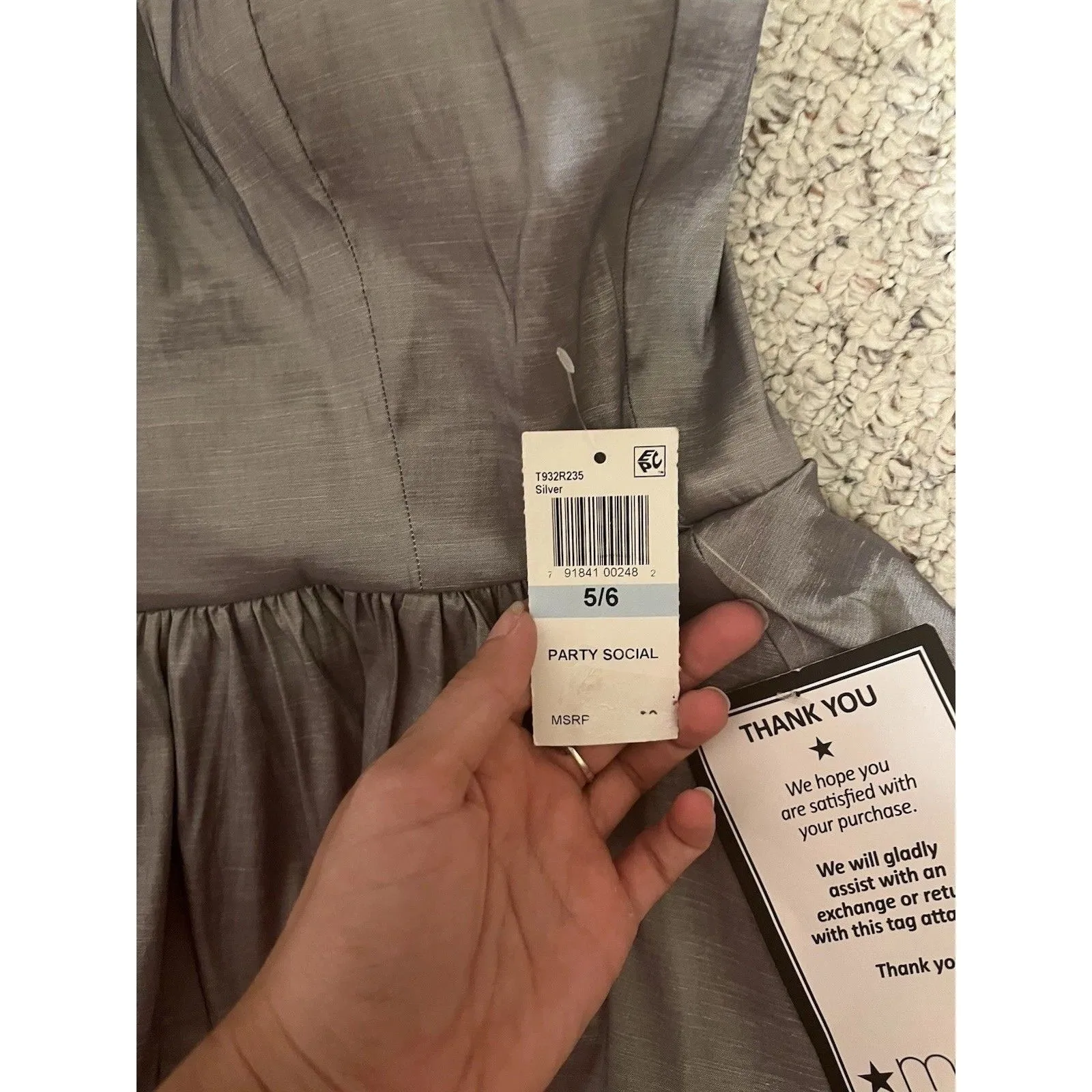 B Darlin Women’s Spaghetti Strap High Low Grey Sweetheart Cocktail Dress NWT Size undefined - Image 2