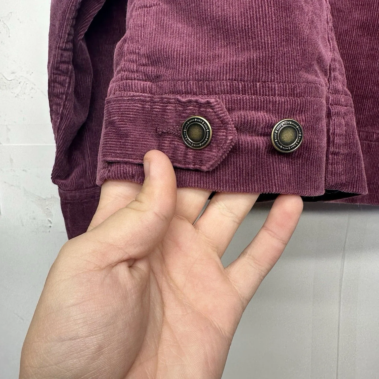 Charter Club Women’s Medium Corduroy Jacket Purple Zip Front Long Sleeve - Image 10