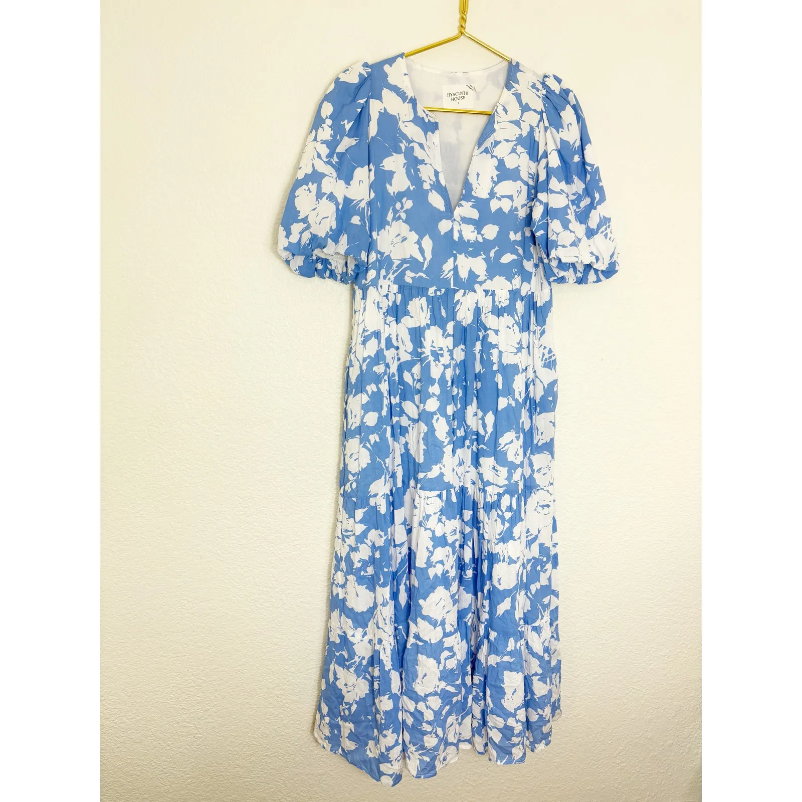 Tuckernuck Hyacinth House Blue & White Floral Cisco Maxi Dress Sz Small Coquette - Image 4