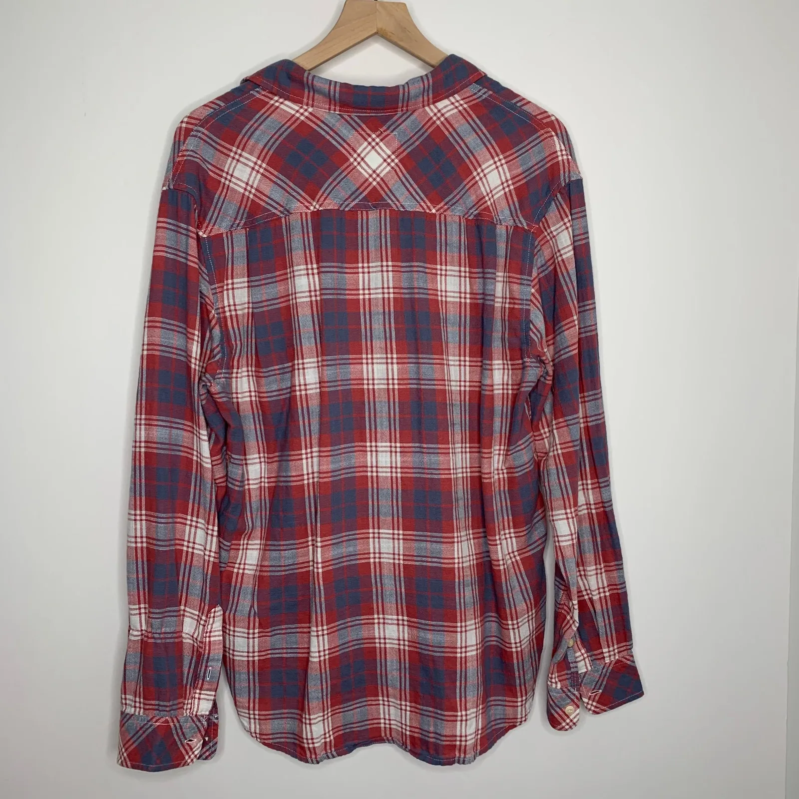 Rails Plaid Blue Red Button Down Shirt Longsleeve Womens Medium - Image 2