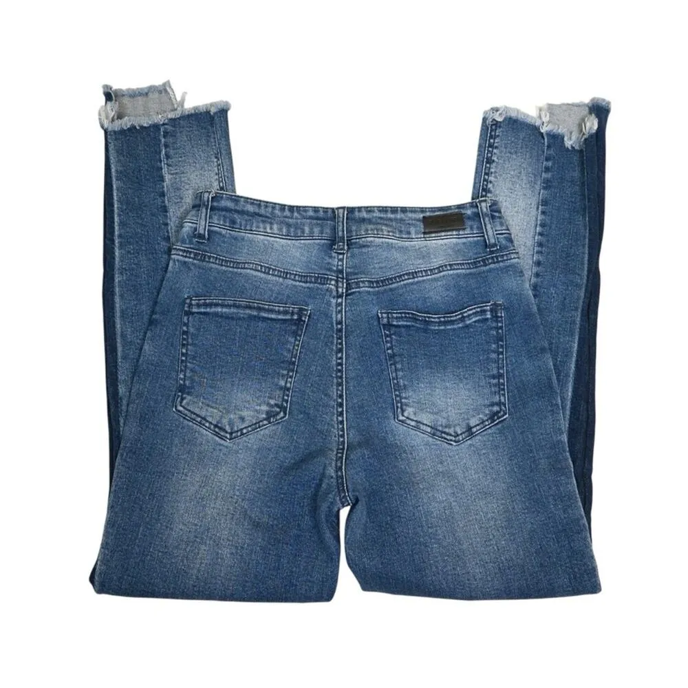 Black Label Womens 7 Two Tone Color Block Straight Leg Jean - Image 5