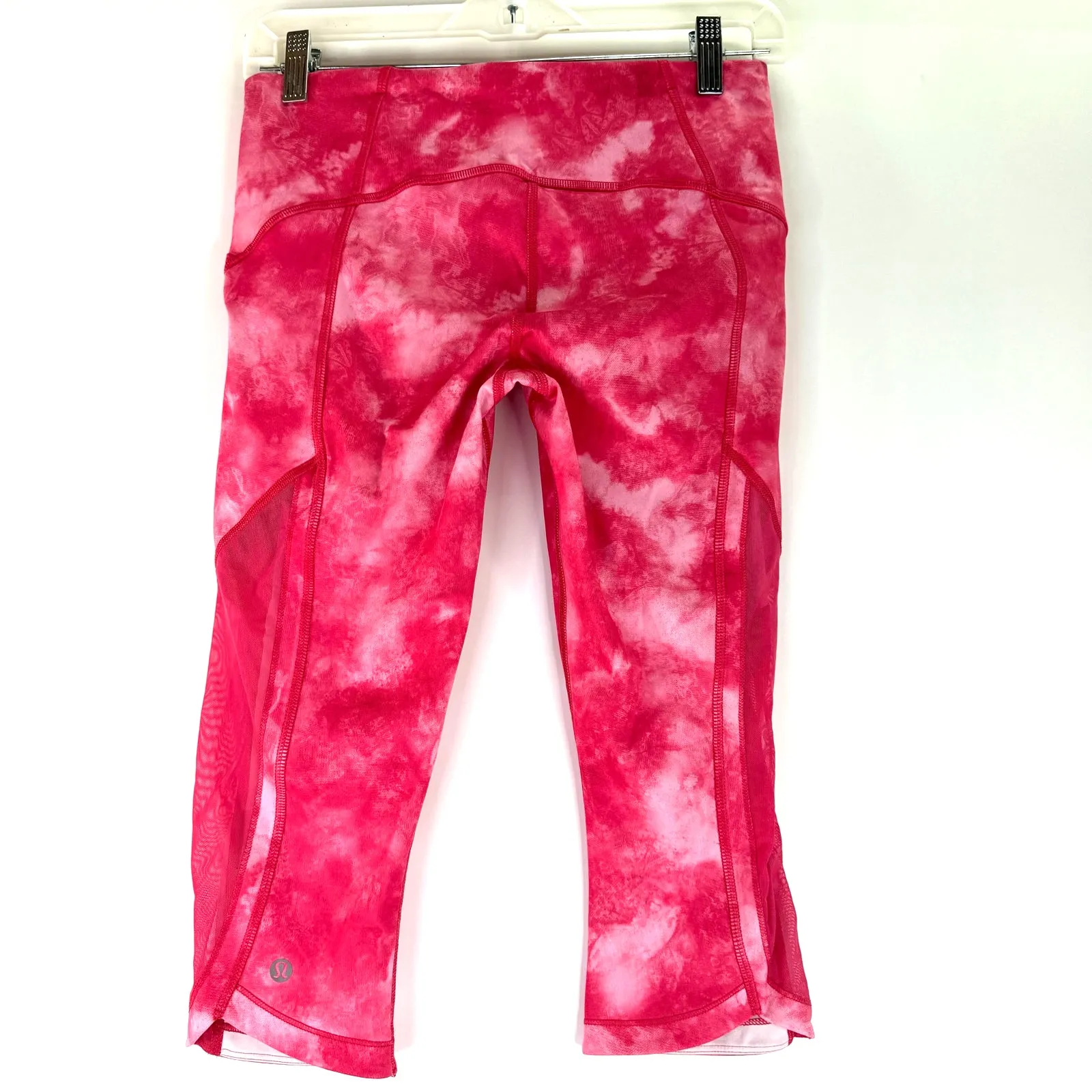 Lululemon Pink Tie-Dye Sun Runner Crop Leggings Tidal Trip Boom Juice Size 6 - Image 4