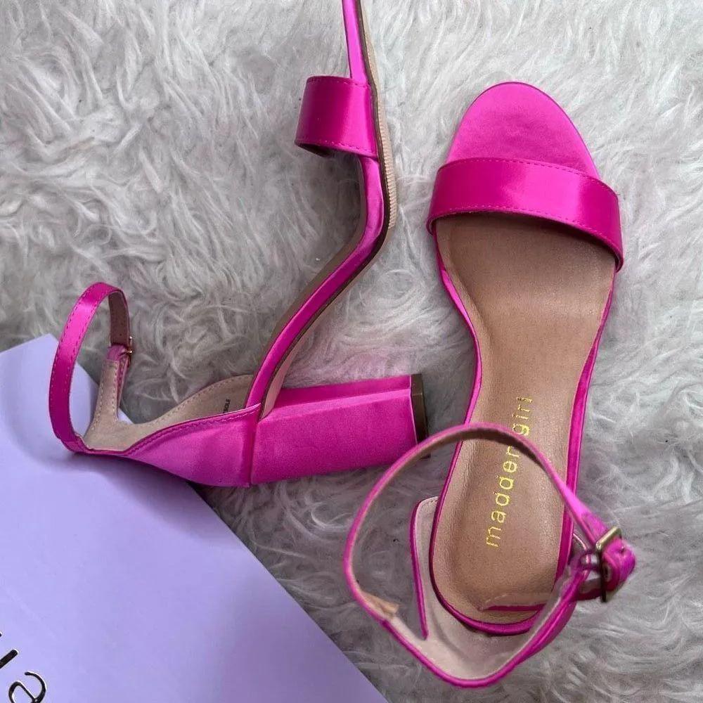 Madden Girl pink satin holidays party shoes size 6 - Image 10