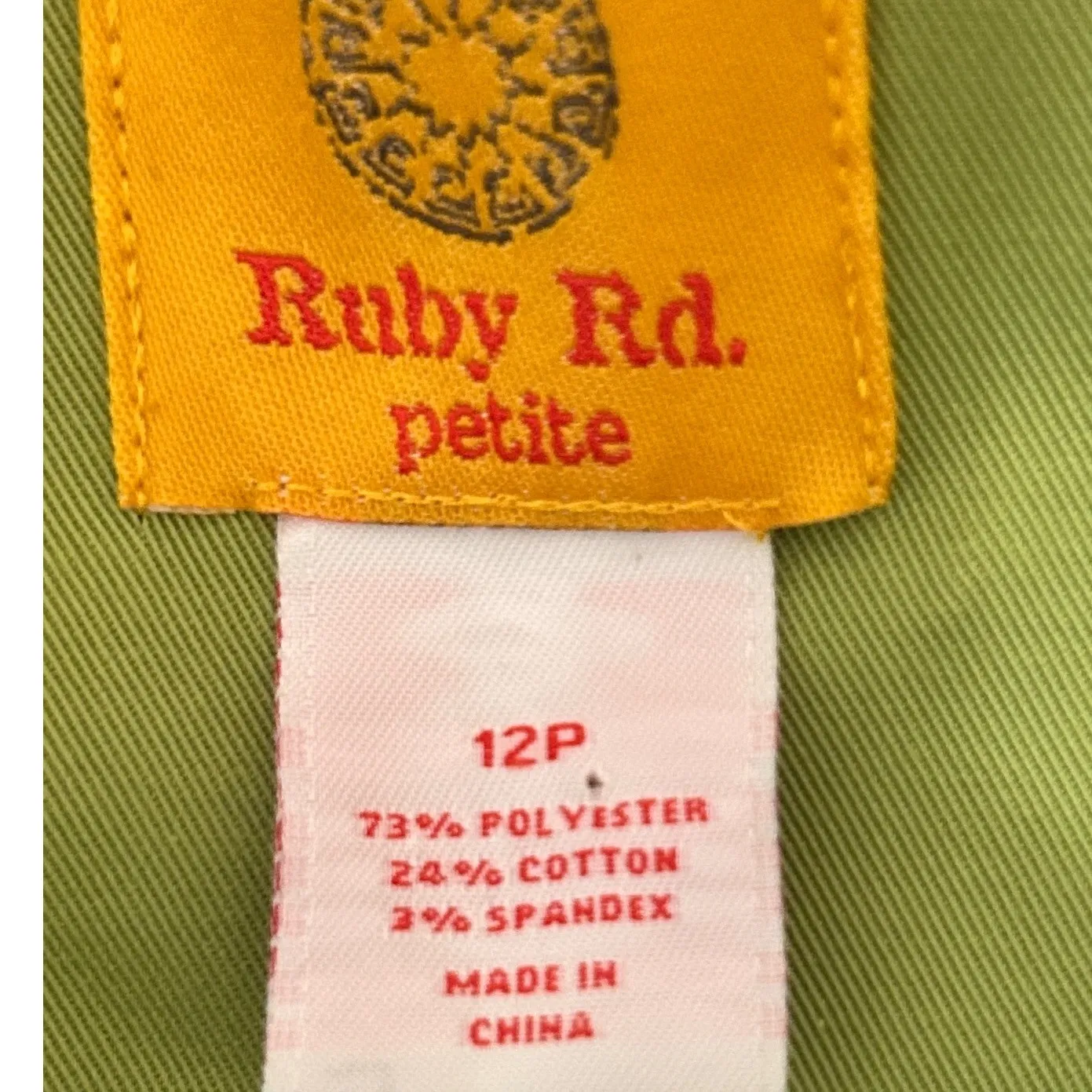 Ruby Rd Women Jacket‎ 12P Green Embellished Neck Stretch Blazer Artsy Beaded - Image 8