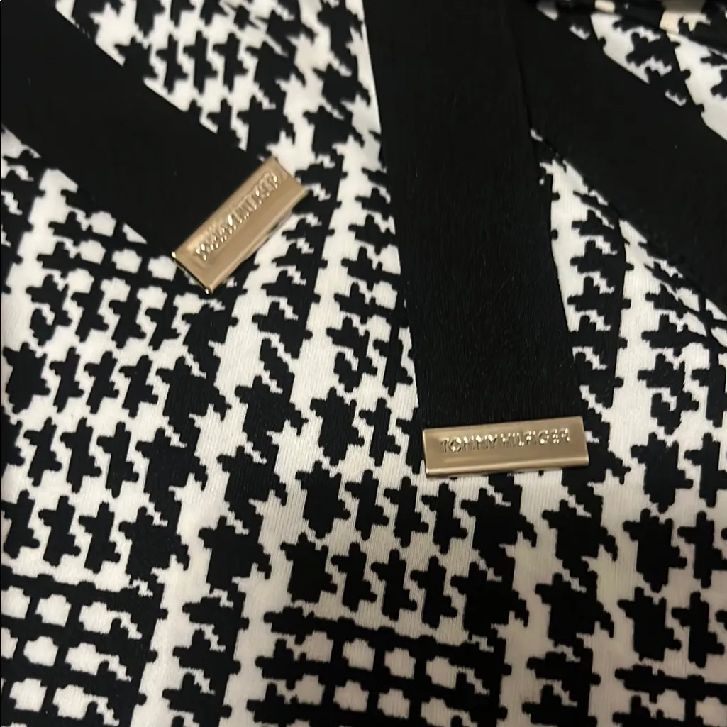 Tommy Hilfiger Black and White Midi Dress - Image 4