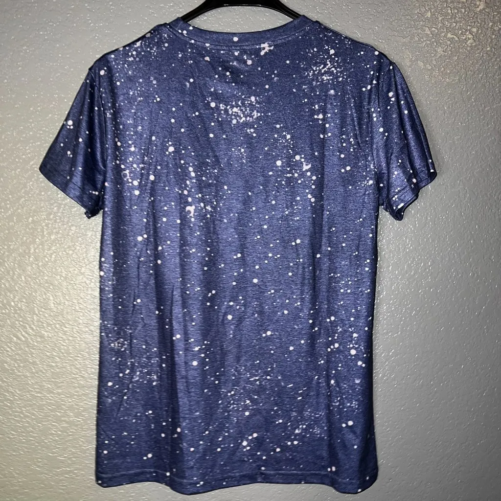 Horror Movie Characters Bleach Tie Dye Graphic Tee Small 80s 90s Icons Blue - Image 4