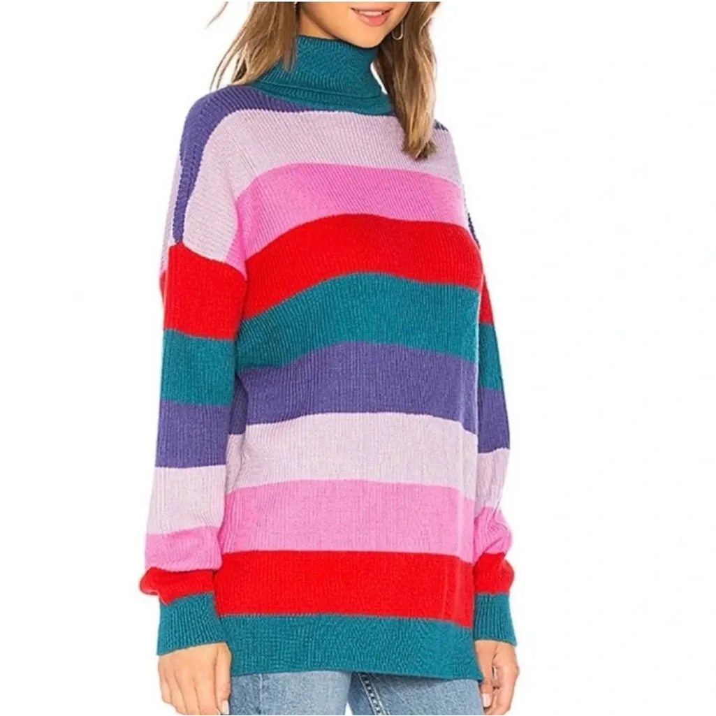 Lovers + Friends Marianne Striped Turtleneck Sweater - Image 7