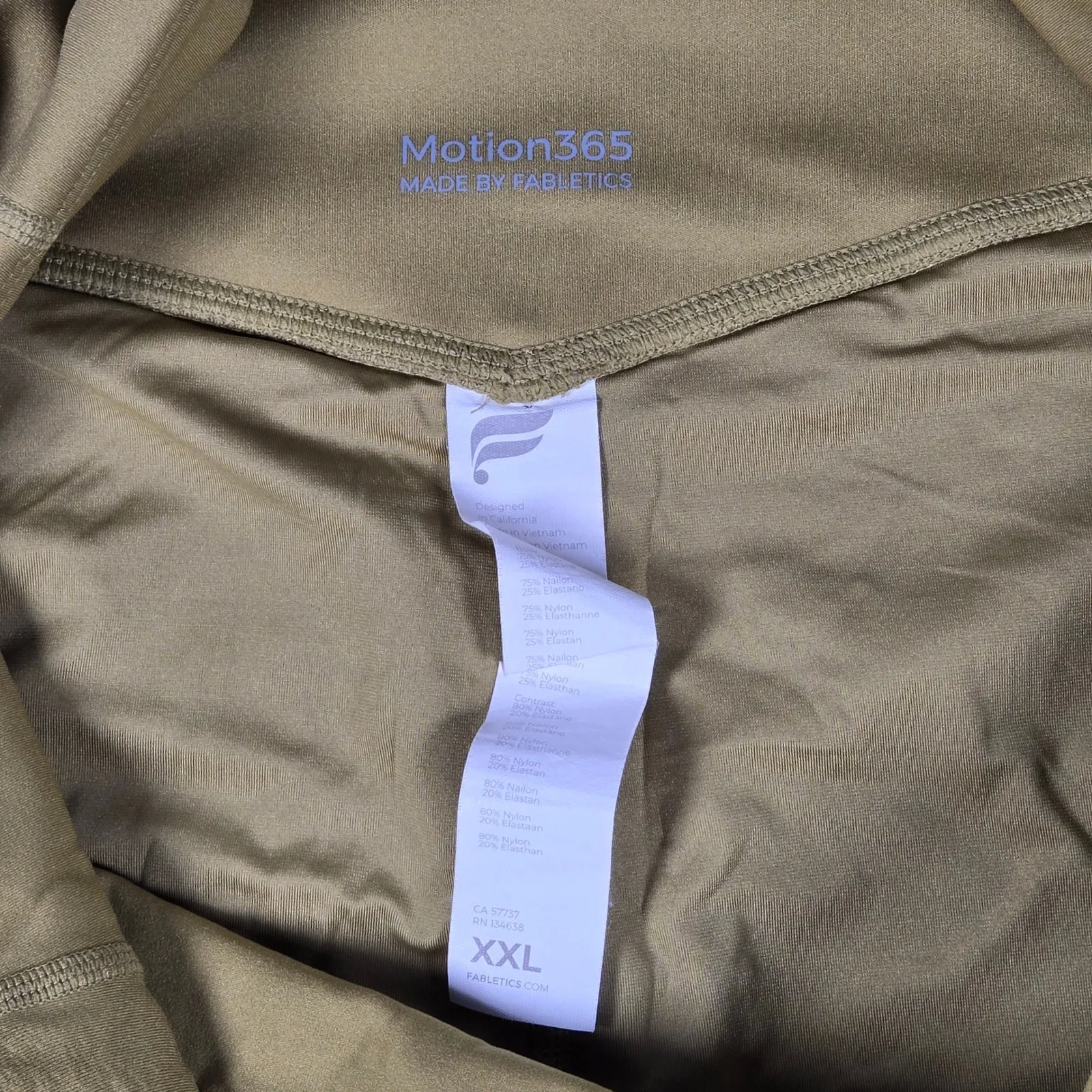 Fabletics Trinity Motion365 Leggings Olive Green High Waist Utility Size XXL - Image 4