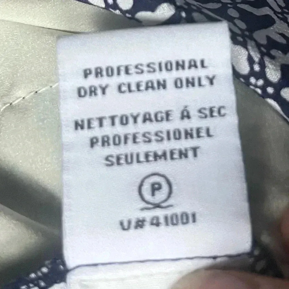 Diane Von Furstenberg 100% Silk Navy Geometric Tribal Print Drawstring Pants 6 - Image 6