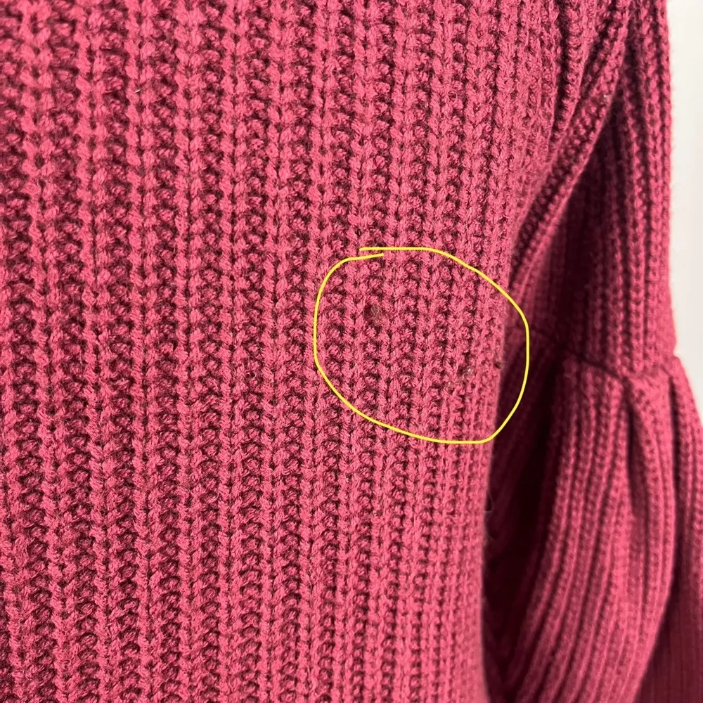 Anthropologie Knitted & Knotted Maroon Knit Balloon Sleeve Cardigan - Image 8