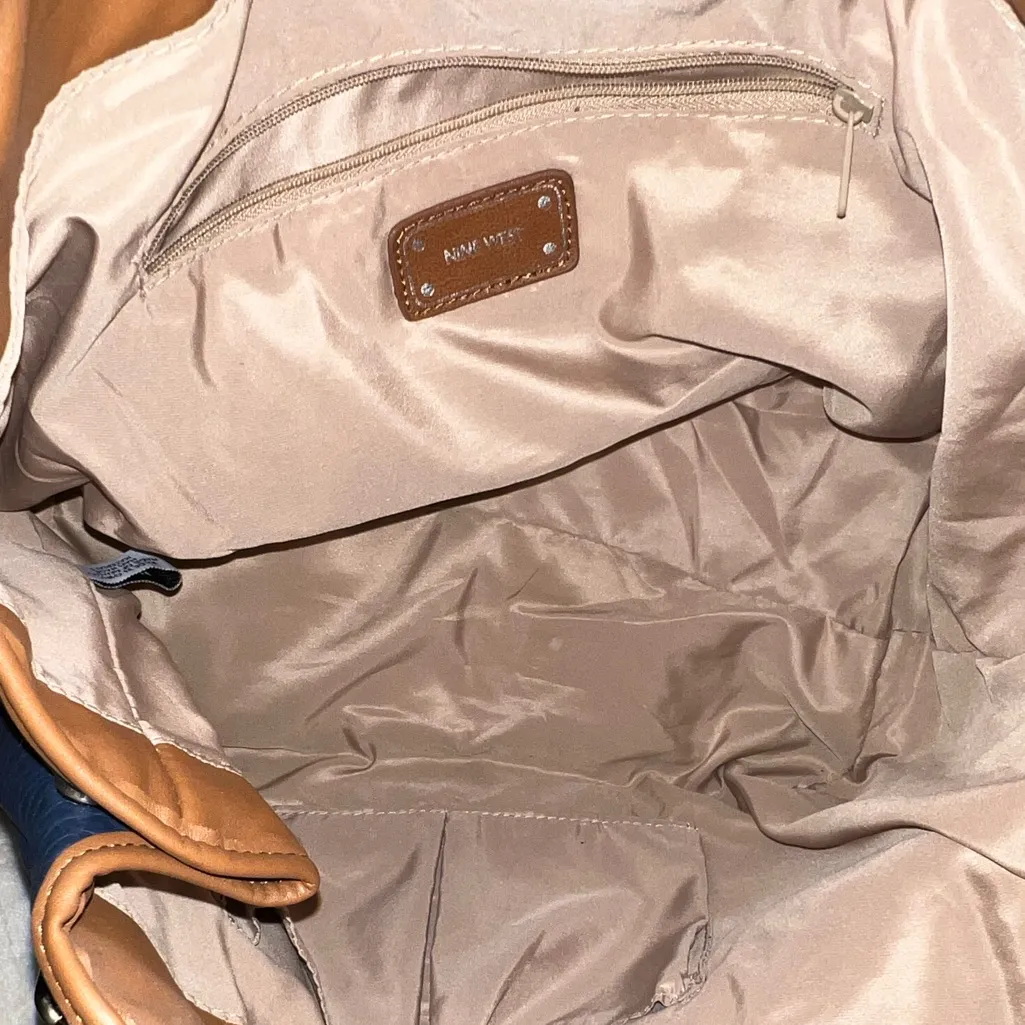 Nine west Stylish Blue and Tan Handbag - Image 6