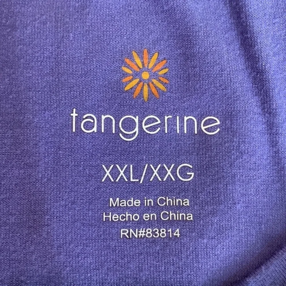 Women's Tangerine Purple V-Neck Gym Activewear Loose Size XXL EUC #1566 - Image 5