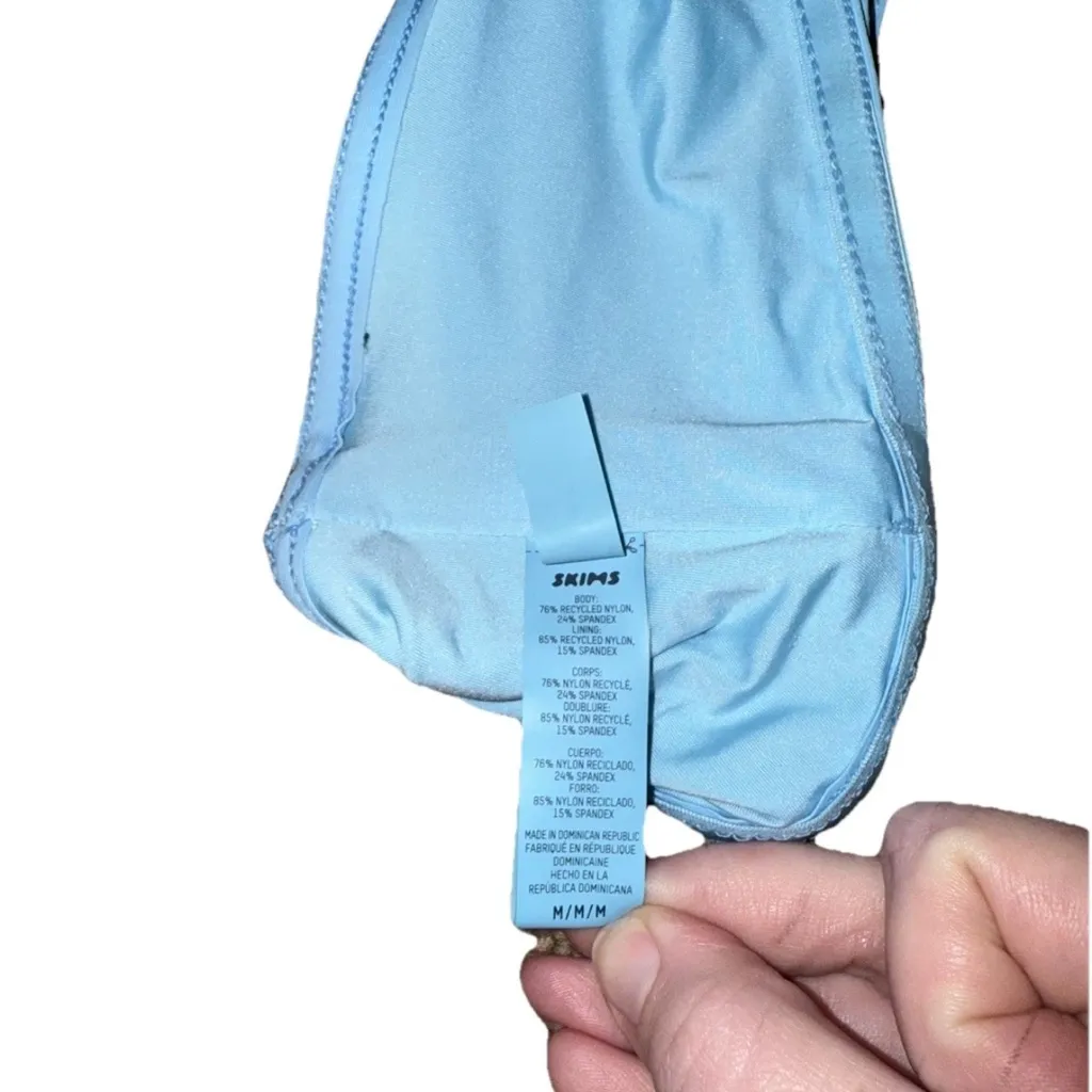 SKIMS  Light Blue Rhinestone Bandeau Bikini Top Women’s Medium - Image 4