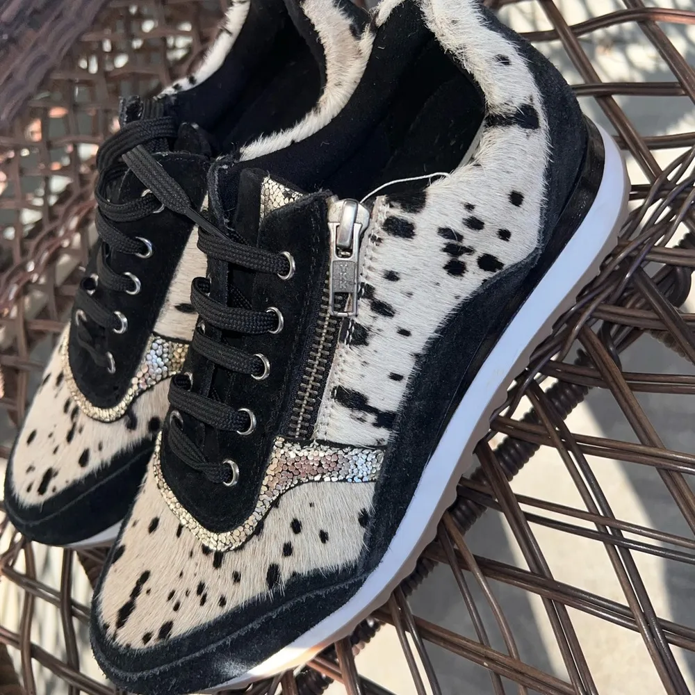 Myra Bag Rush Sneakers Fur Leather Shoes Size 7 - Image 3