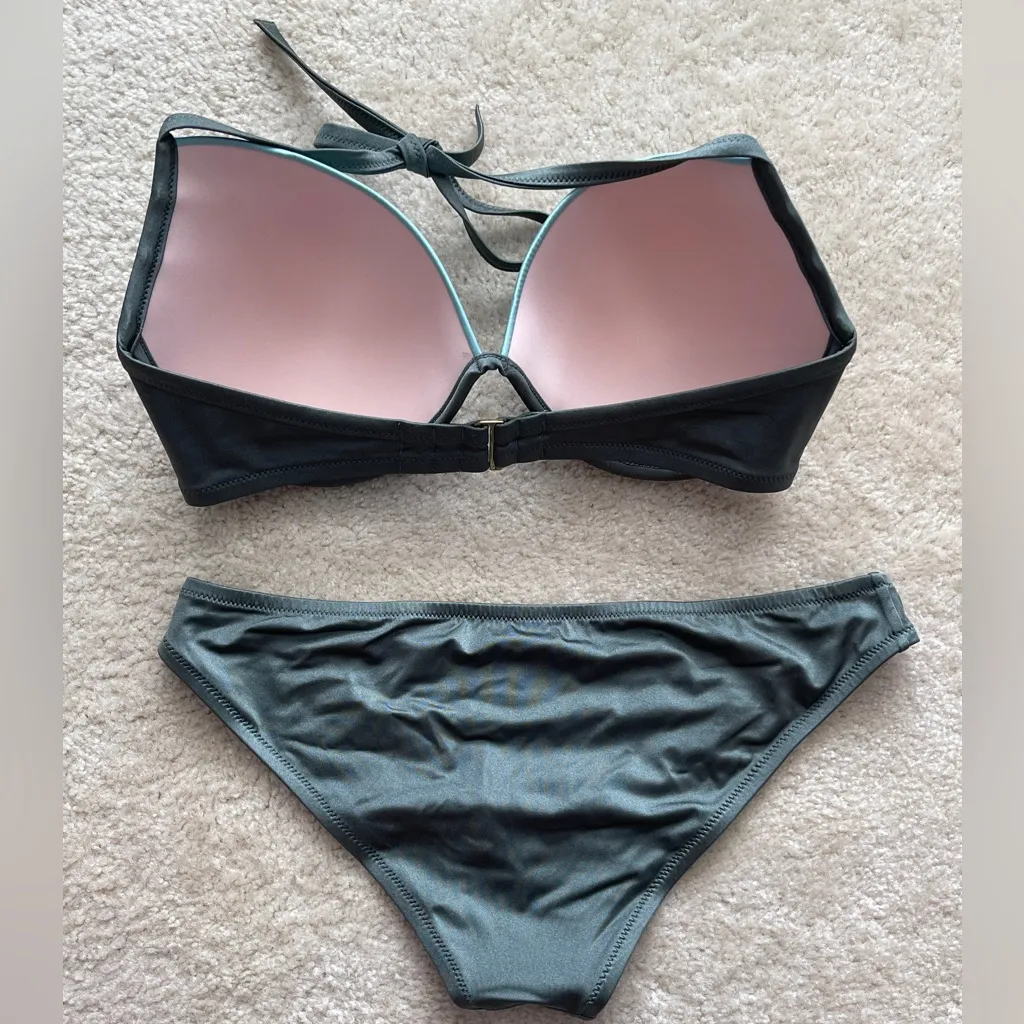 Shade & Shore Teal and Green Bikini Set 38DD/Large - Image 4