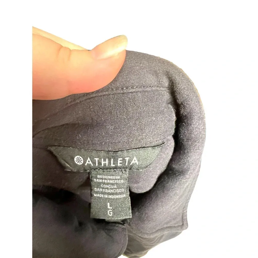 Athleta Retroplush Shirt Jacket in‎ Black Shacket Size Large - Image 10