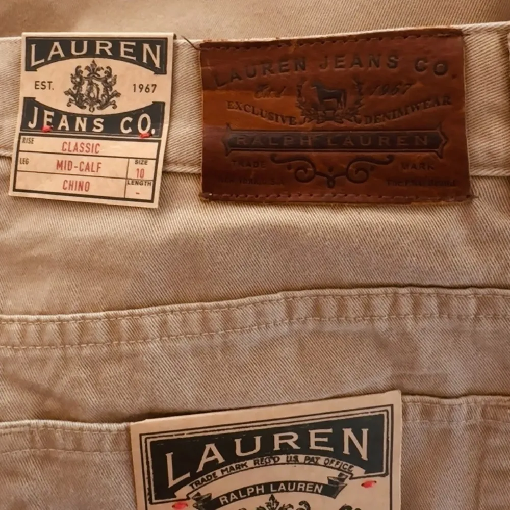 RALPH LAUREN Classic Fit Mid Calf Chino Capri Tan Khaki Size 10 NEW - Image 4