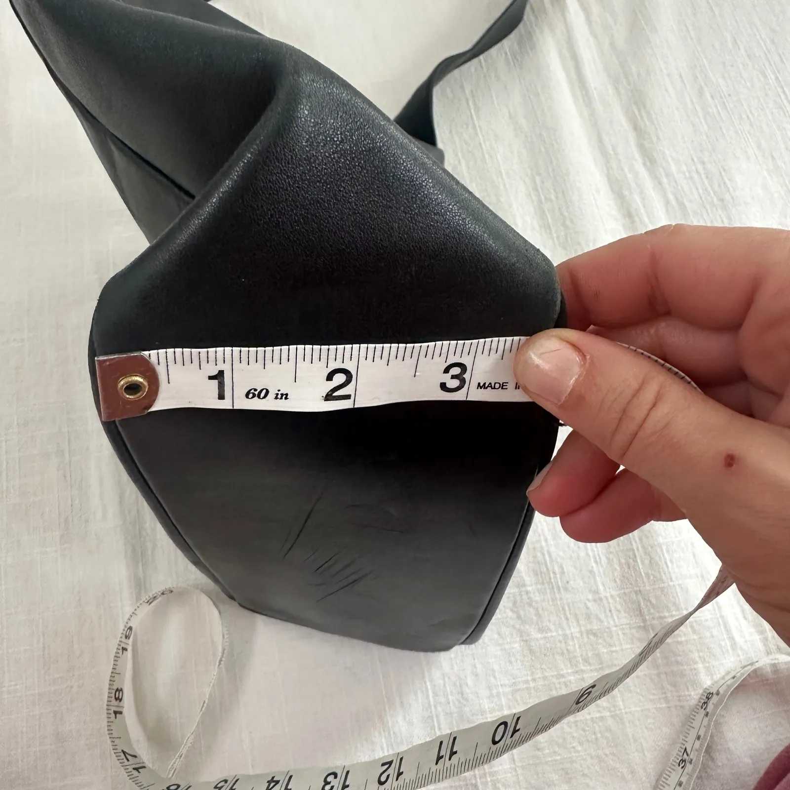 Vintage The Sak Leather Bag Early 1990s Black Soft Pebbled Leather Hamdbag 90s - Image 6