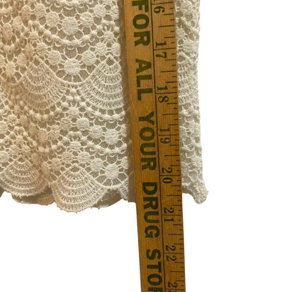 Club Monaco Lace Top Blouse Women's XS TP Back Zip Business Casual Ivory Spring - Image 5