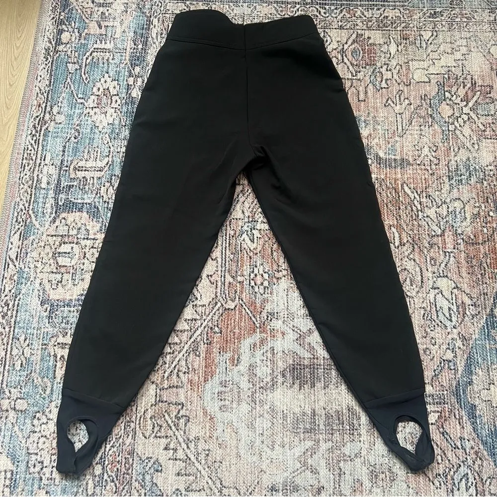 Vintage Schoeller of Switzerland Black Straight Slim Leg Stirrup Ski Snow Pants Size 10 - Image 9