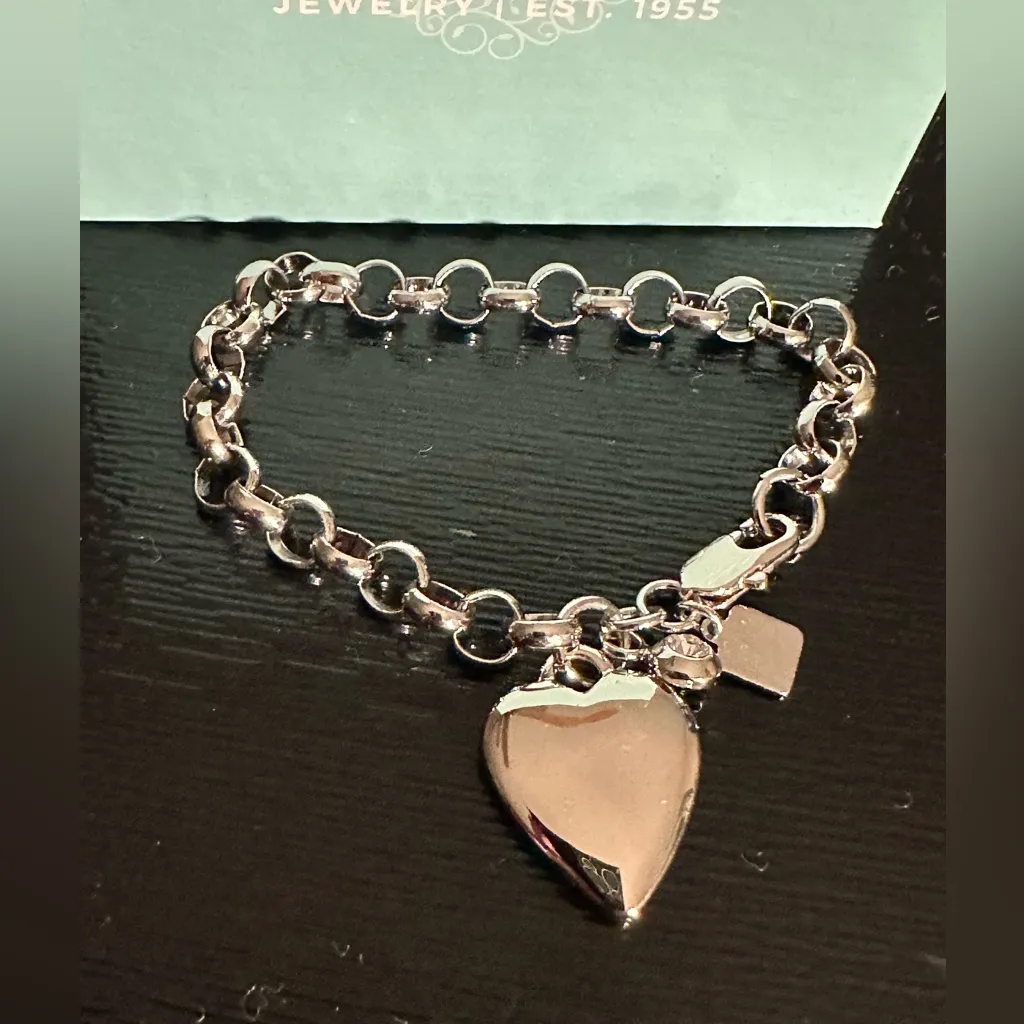 Park Lane Cherish Puffed Heart Charm with a Crystal Dangle Accent Bracelet NIB - Image 3