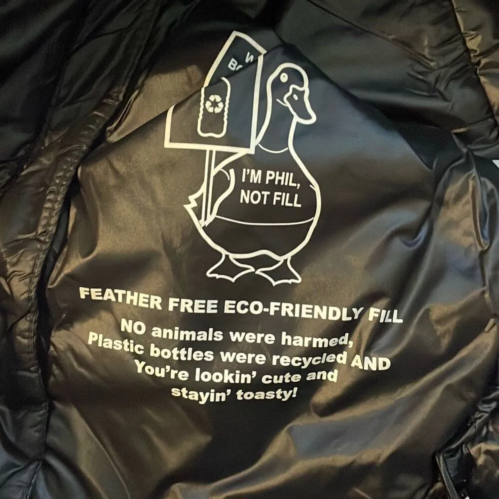 Bcbg black feather free quilted puffer jacket size small - Image 10