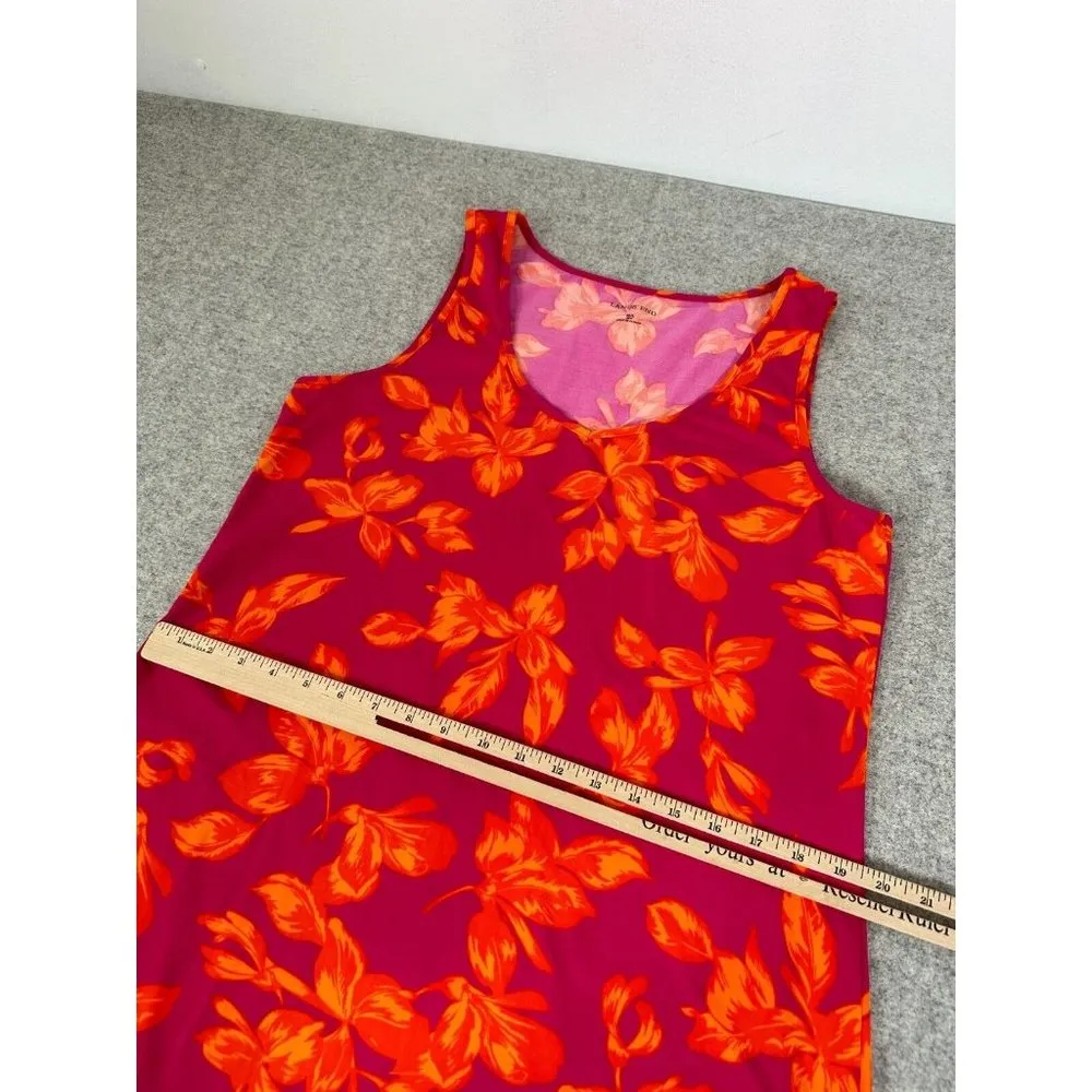 Lands End Swim Coverup Dress Medium/Large Sleeveless Floral Ruffle Stretch - Image 5