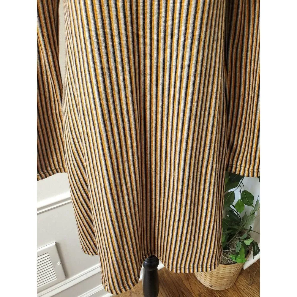 Pinc Women's Brown & Black Polyester Round Neck Long Sleeve Knee Length Dress L Size L - Image 3