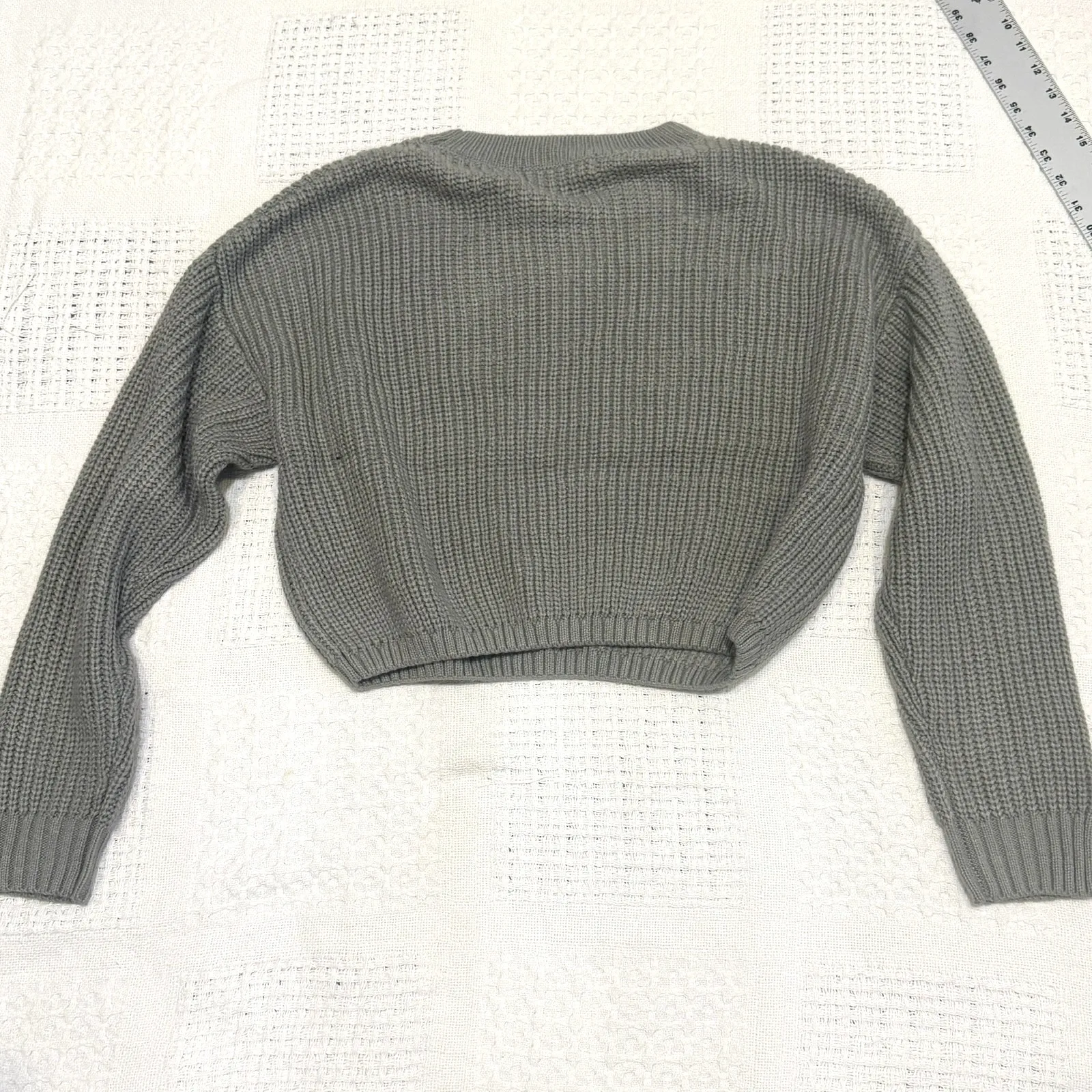 new Elodie XL acrylic knit crewneck cropped chunky sweater SP 3131 - Image 7
