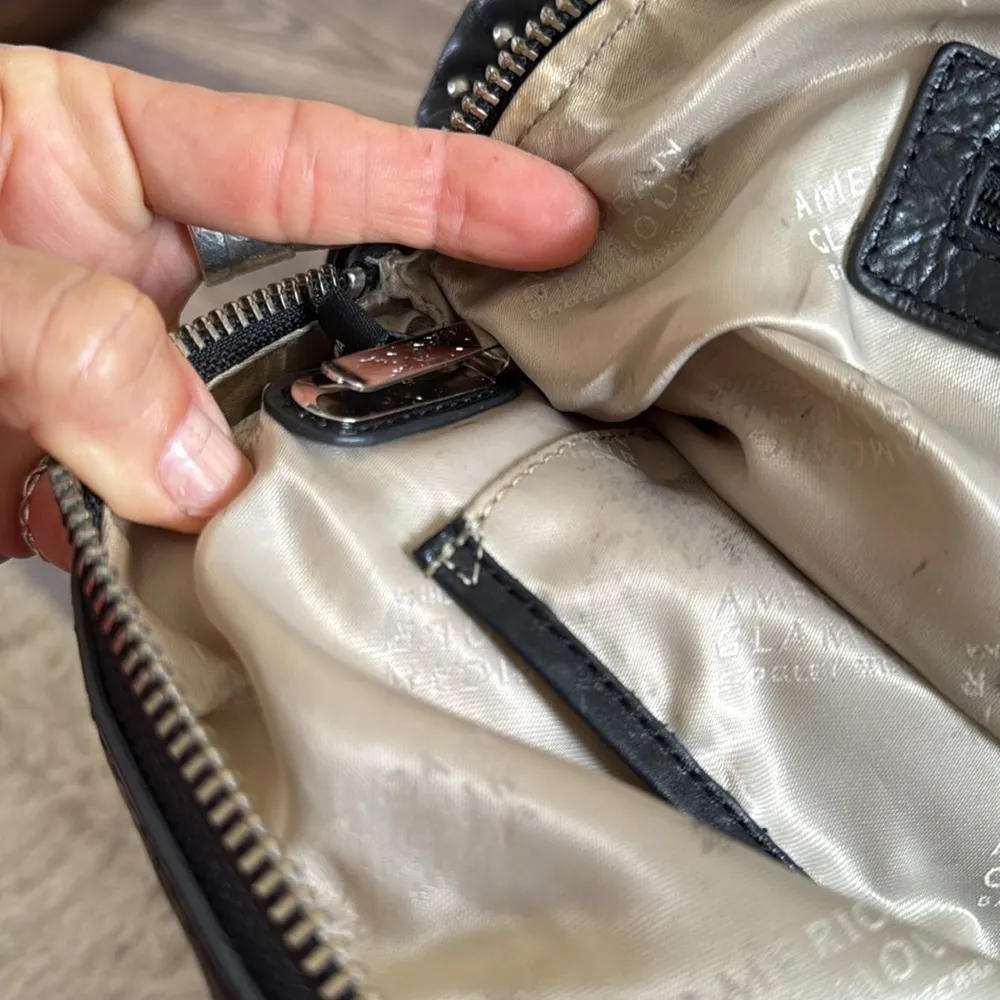 black leather studded silver  BADGLEY MISCHKA American Glamour  shoulder bag - Image 12