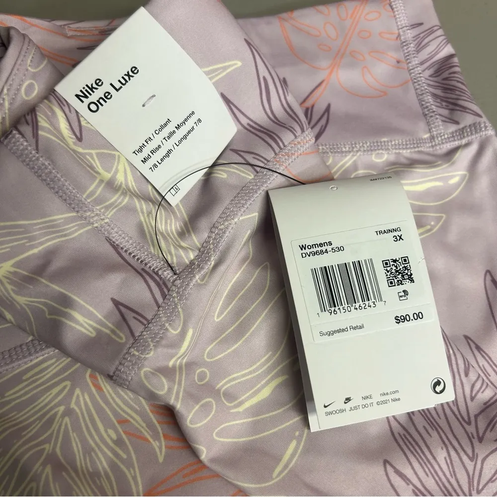Nike One Luxe Leggings Mid-Rise 7/8 Length Purple Pink Womens Size 3X NWT - Image 7