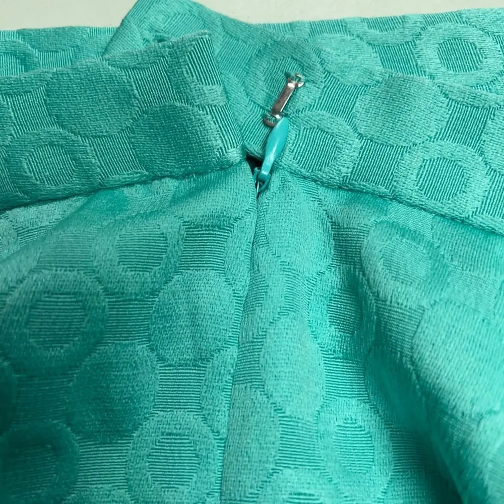 LE SUIT Seafoam Skirt Suit Set Size 22W Circle Pattern Elastic Waist SEE DESCRI - Image 5