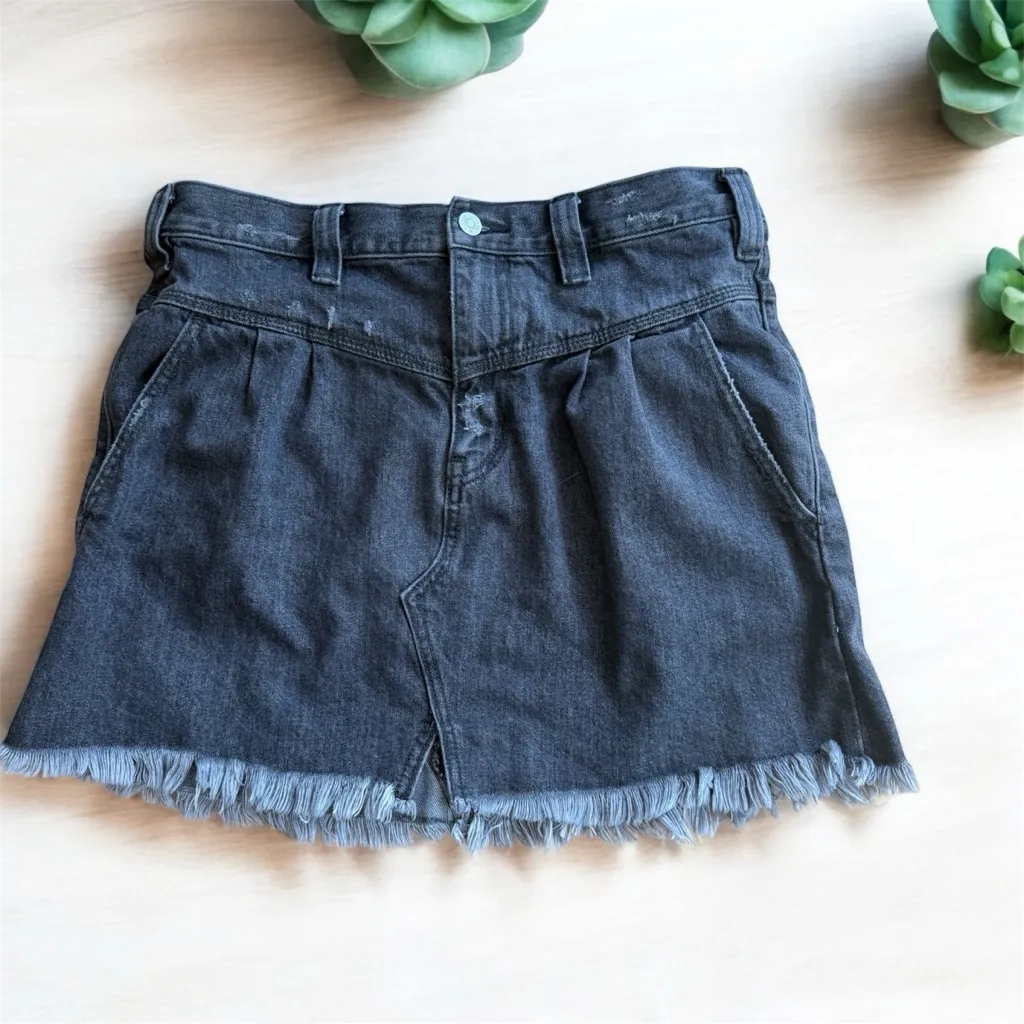 Free People We the Free Sidecar Distressed Denim Mini Skirt Size 29 - Image 3