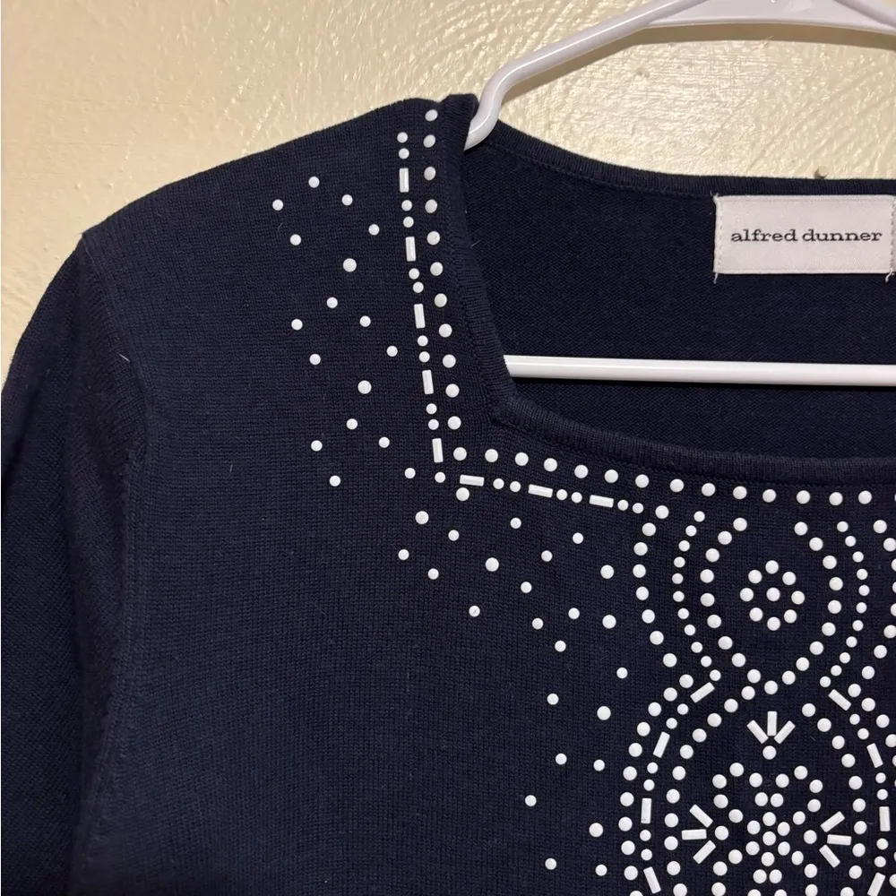 Alfred Dunner Black Beaded Short Sleeve Blouse - Image 6