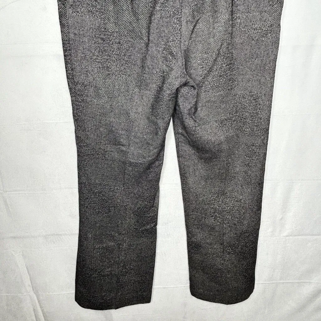 Trina Turk Tweed Wool Blend Wide Leg Cotton Trousers Pants Black Size 12 (34x30) - Image 7
