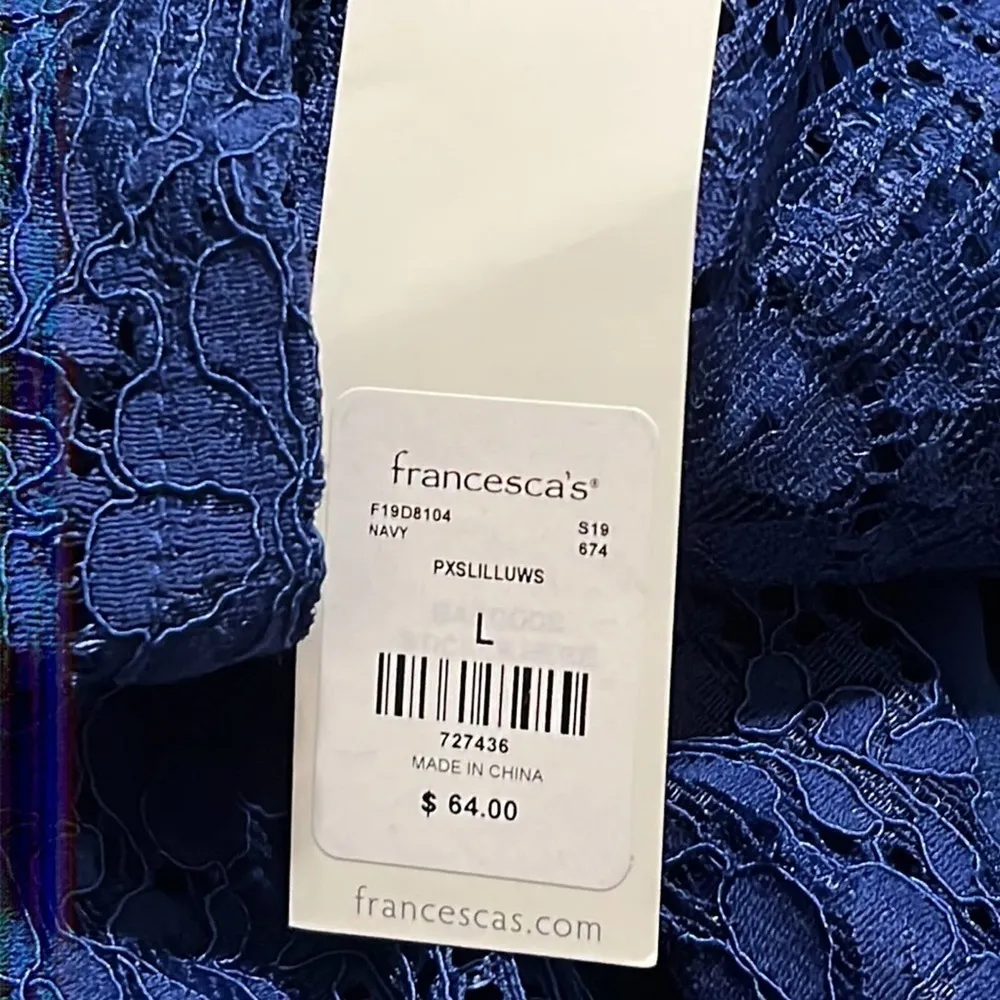 Miami womens large dress lace lined sleeveless cocktail formal wedding party NWT Blue - Image 12