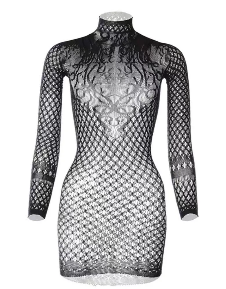 Black Hollow Out High Round Neck High - Image 10