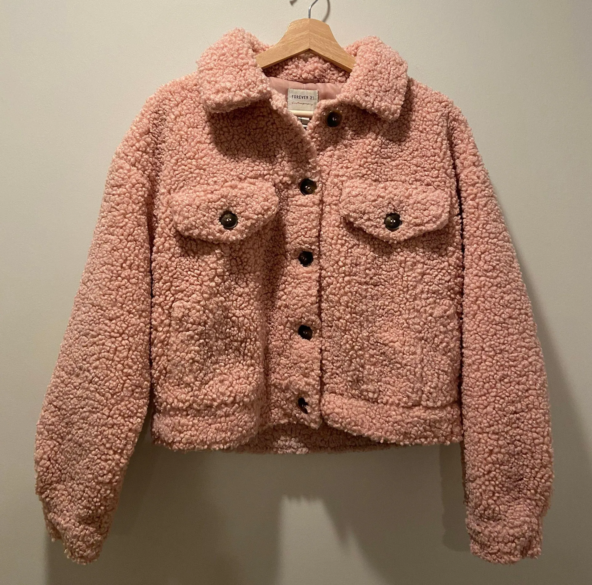 Forever 21 Premium Boucle Teddy Button Up Jacket - Image 2