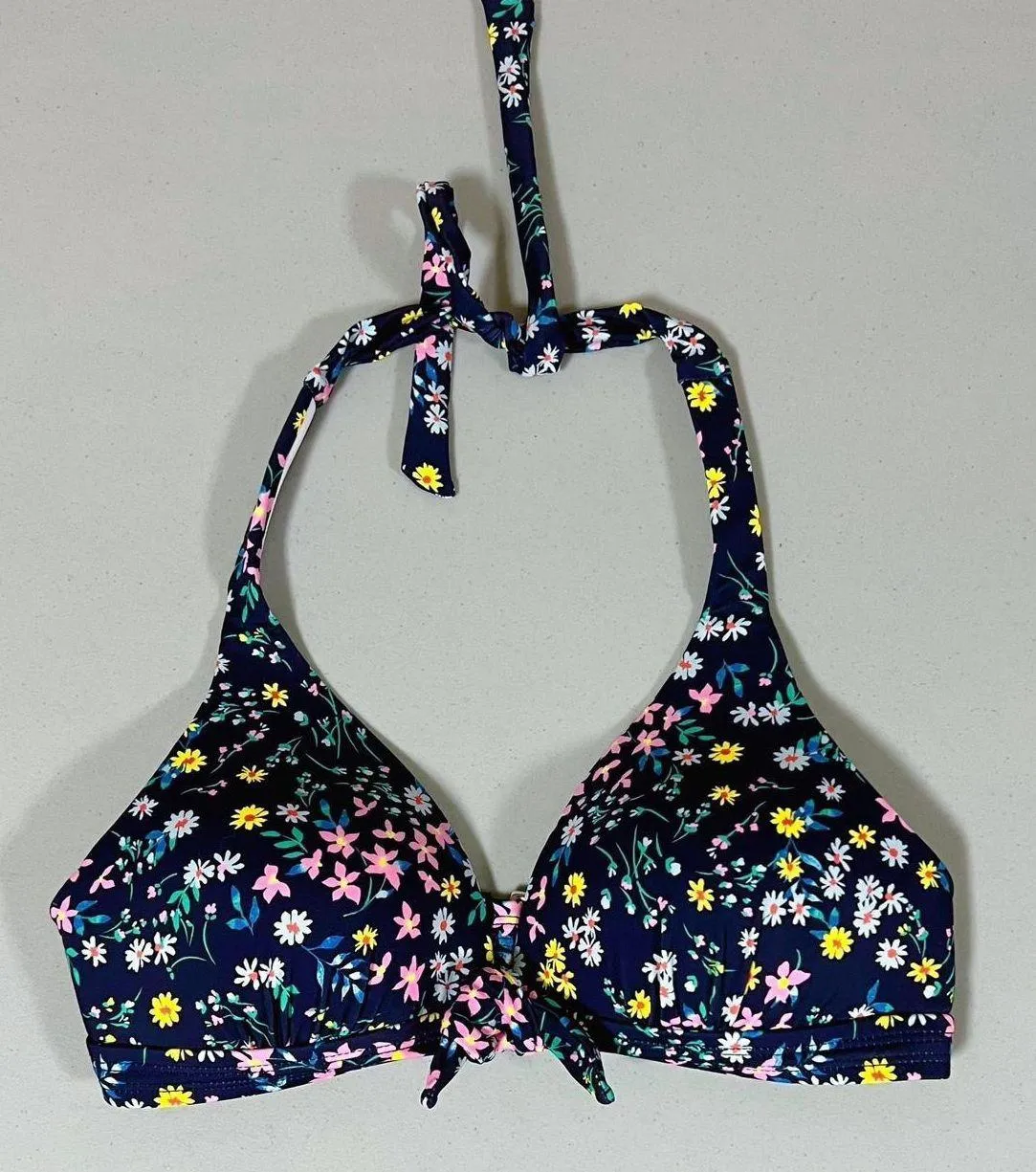 Navy Blue Floral Bikini Swim Top Bathing Suit Swimsuit Swimwear Size XS 🌸 - Image 2