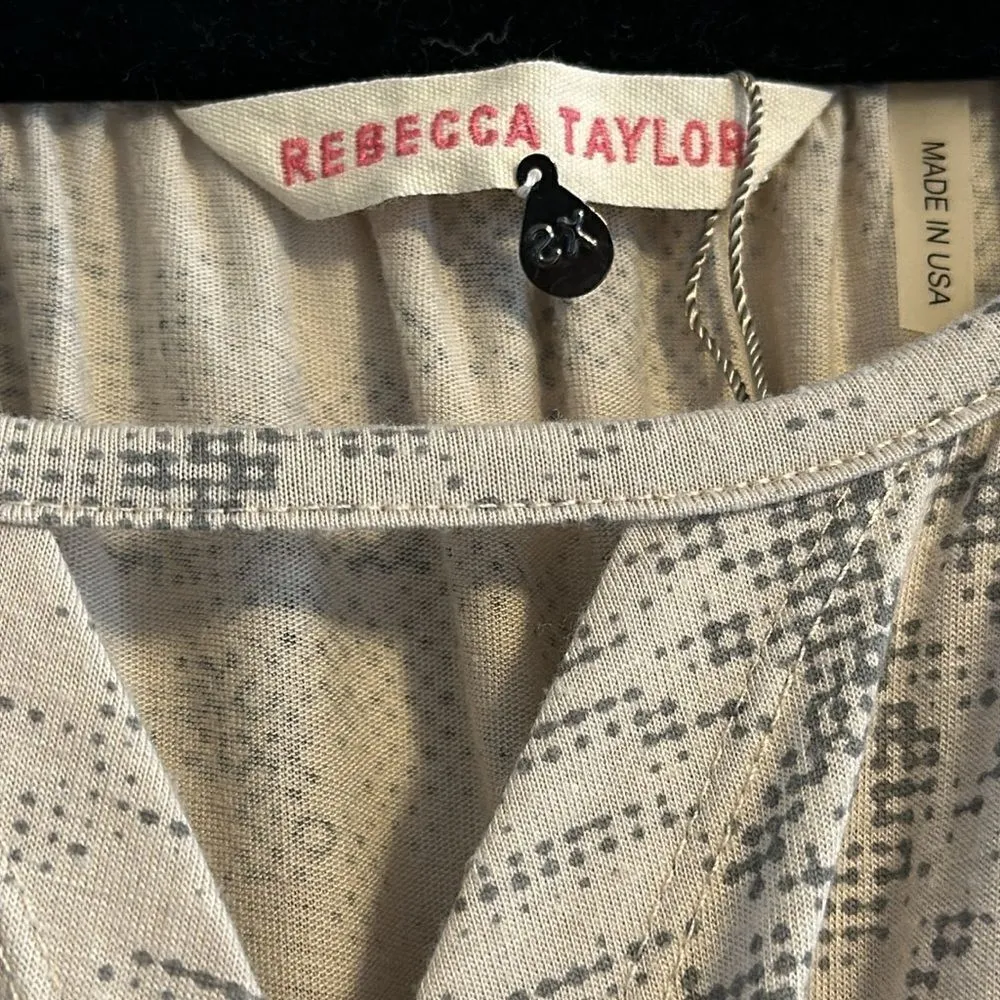 REBECCA TAYLOR Animal Print Short Sleeve T-Shirt Material Maxi Dress Size XS - Image 4