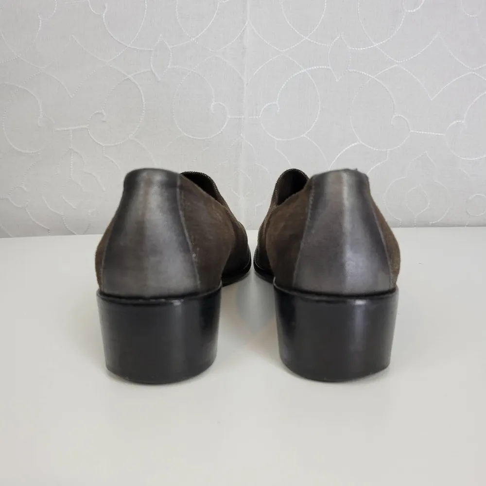 Donald J Pliner Womens Shoes Size 9 Silver Brown Embossed Slip - Image 19