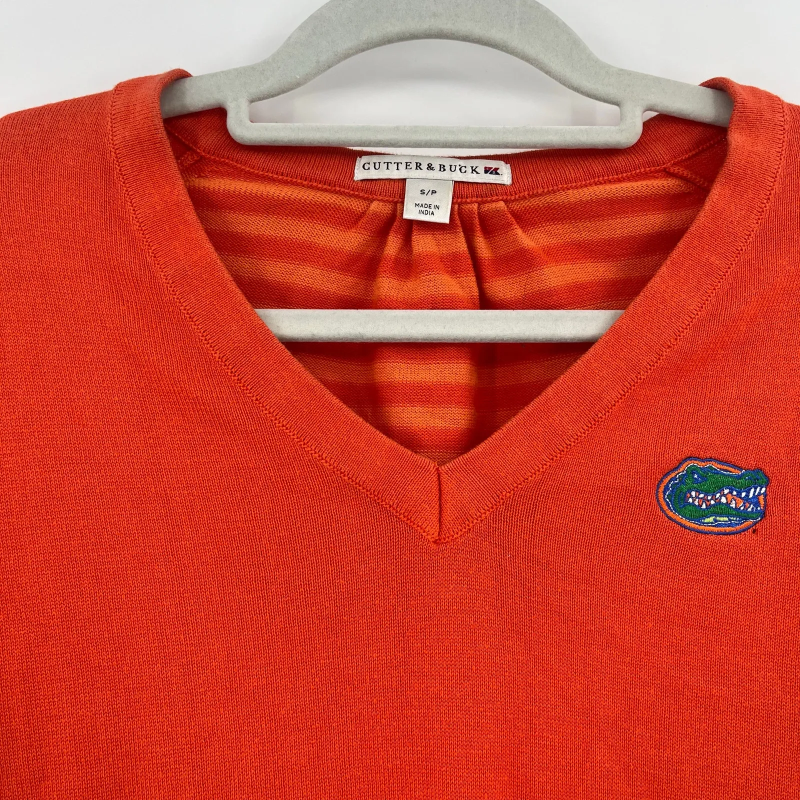 Cutter & Buck Gators Mens Sweater Sz S Stripe Preppy Collegiate Florida Fall - Image 2