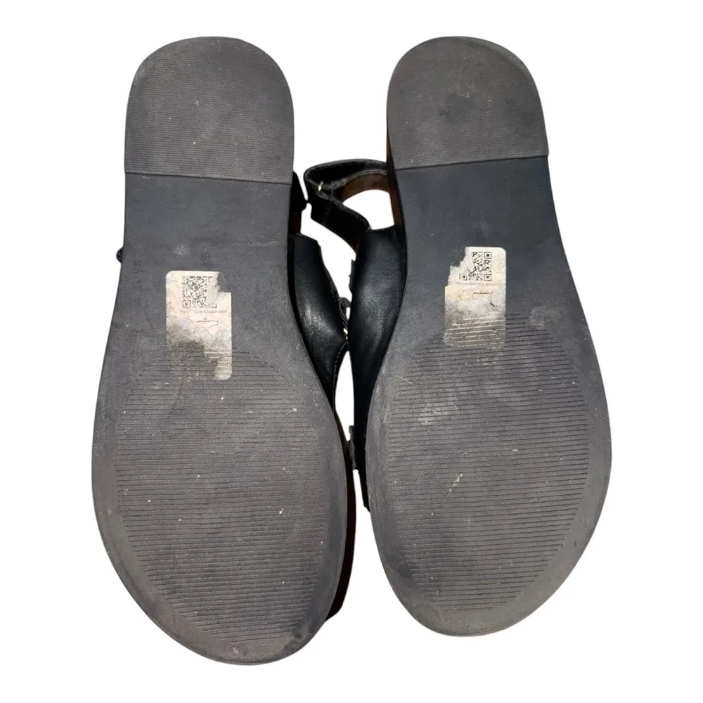 ASOS  Black and Gold Sandals with Adjustable Ankle Strap - Image 4